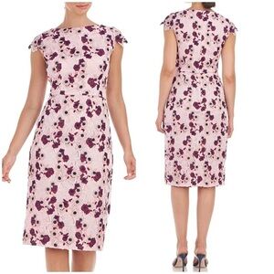 NWT JS Collections Guipure Lace Knee Length Ladys Dress Pink Boysenberry Sz 2